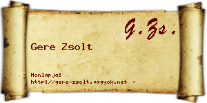 Gere Zsolt névjegykártya